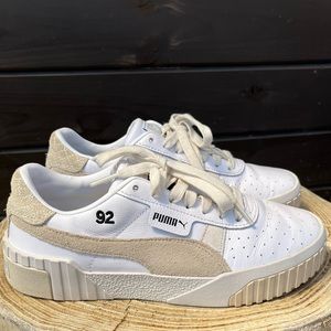 PUMA Womens Selena Gomez Cali Leather Suede Platform Sneakers